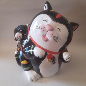 GKAO Tabby Cat Kitten Fish Cookie Jar SALE TODAY ONLY